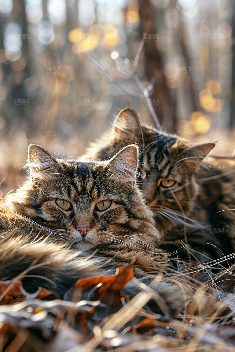缅因猫可爱宠物猫摄影图