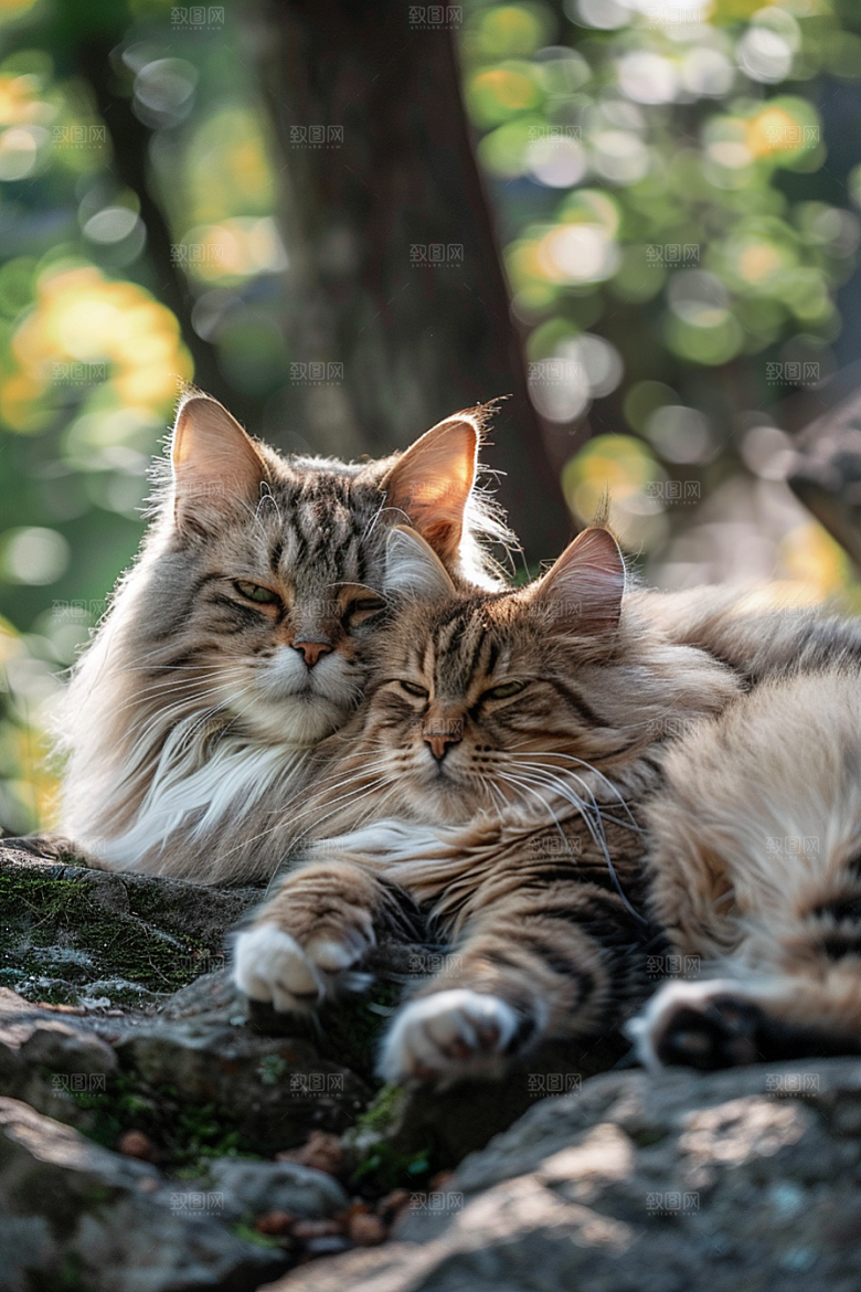 缅因猫宠物猫毛茸茸摄影图