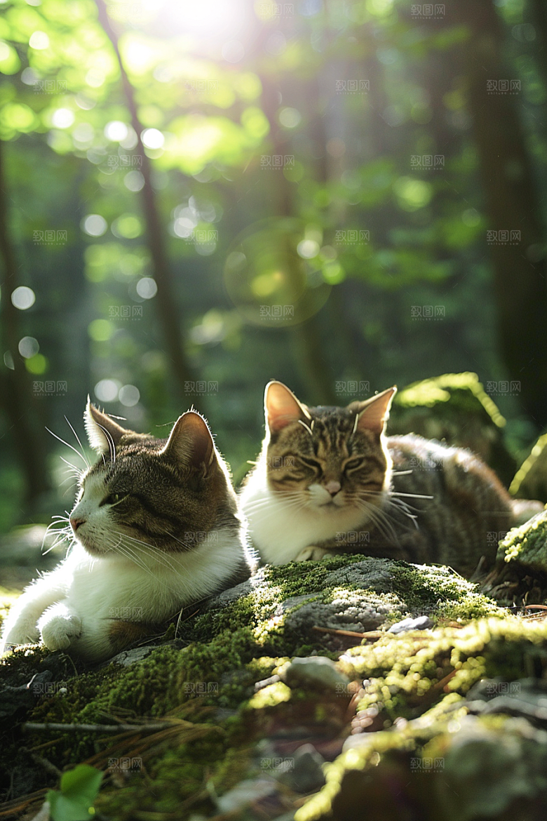 缅因猫毛茸茸可爱摄影图