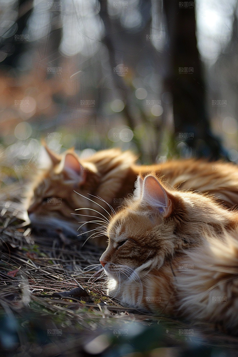 缅因猫小动物可爱摄影图