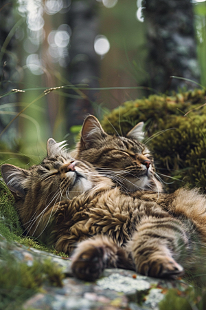 缅因猫养宠长毛猫摄影图