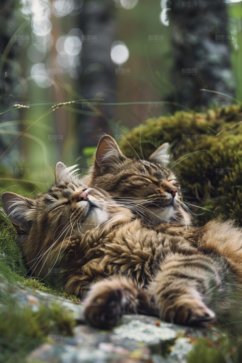 缅因猫养宠长毛猫摄影图