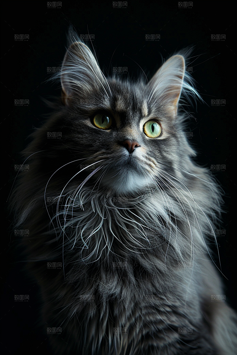 缅因猫宠物猫可爱摄影图