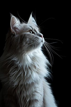 缅因猫小动物可爱摄影图