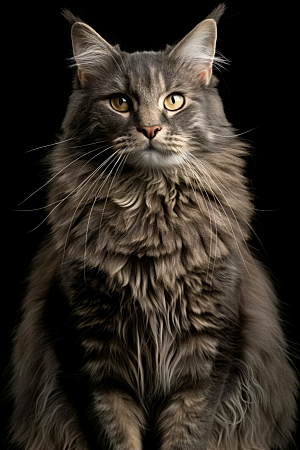 缅因猫长毛猫宠物猫摄影图