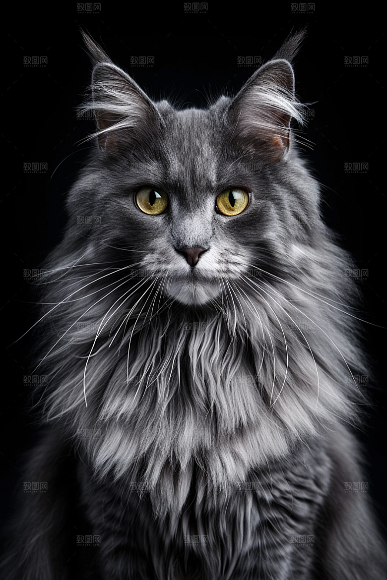 缅因猫高清小动物摄影图