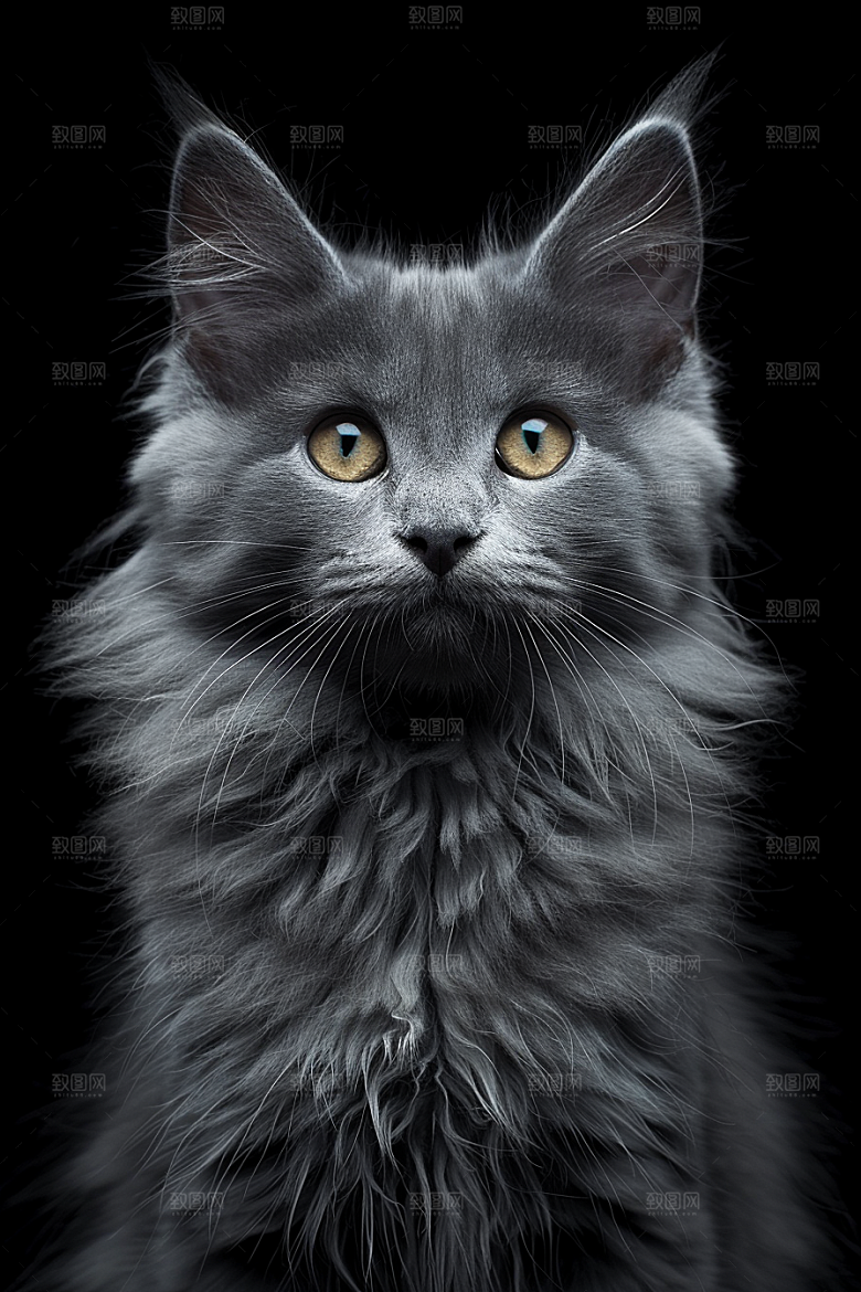 缅因猫养宠小动物摄影图