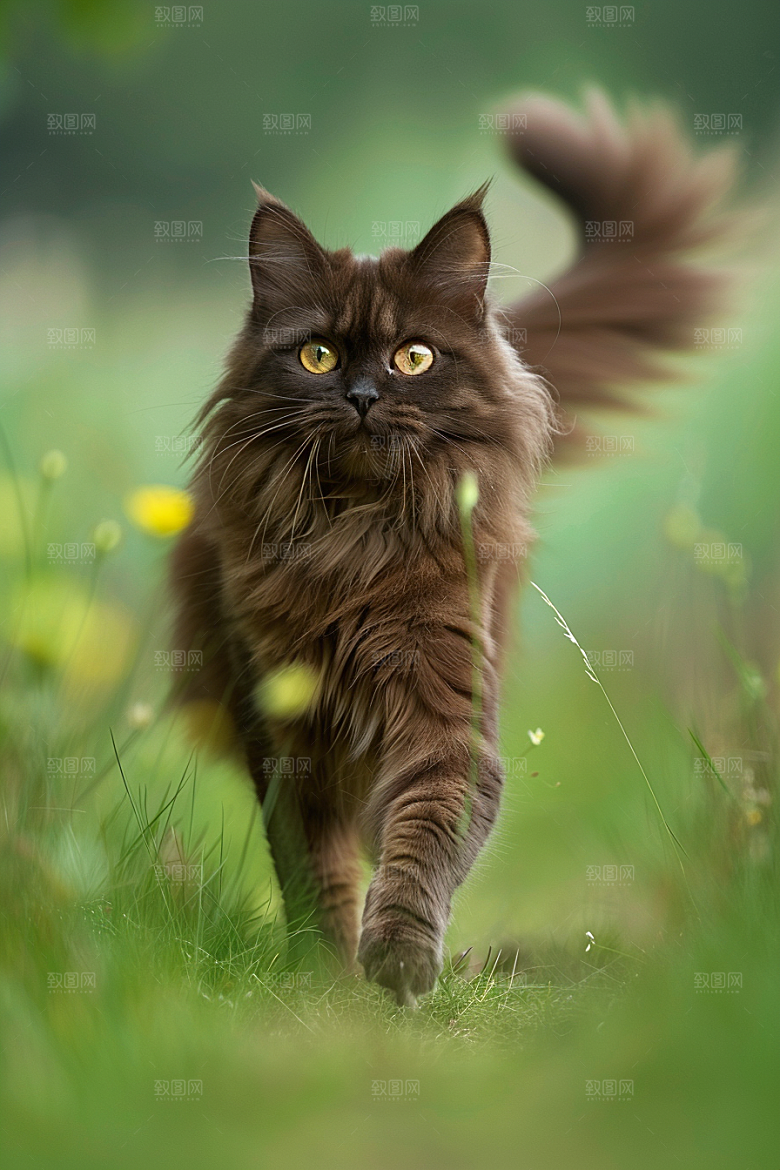 缅因猫高清品种猫摄影图