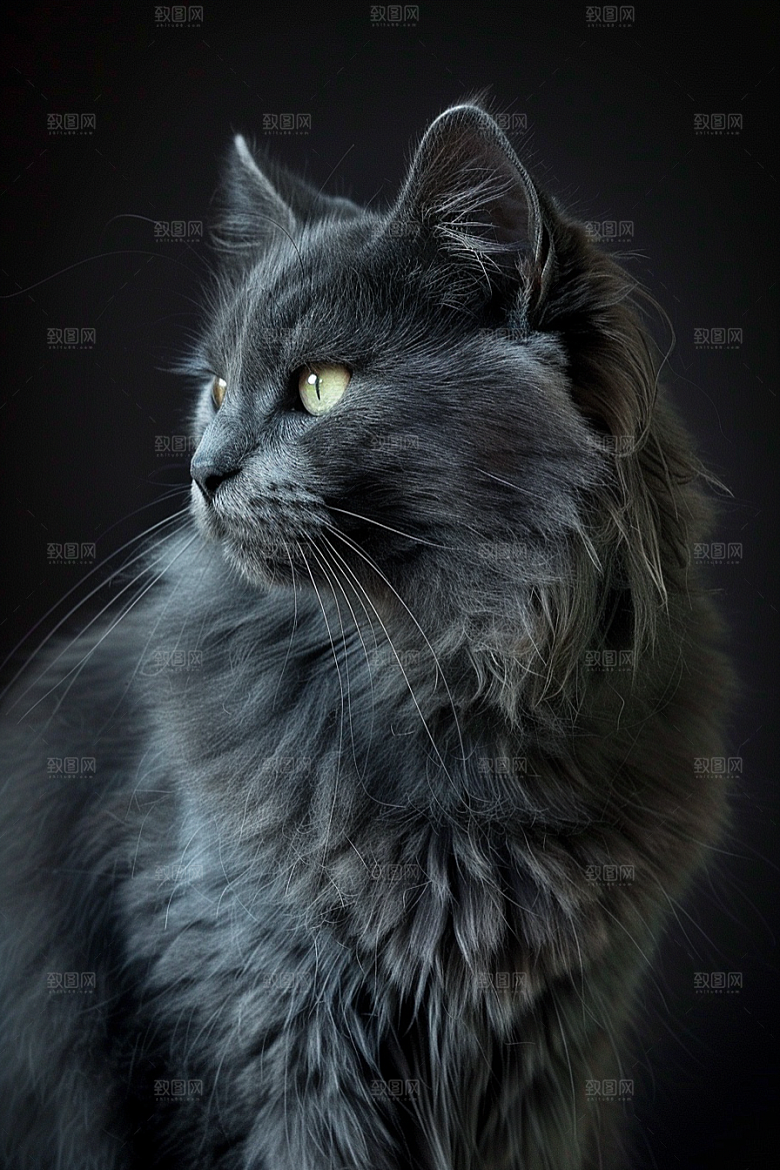缅因猫宠物猫小动物摄影图
