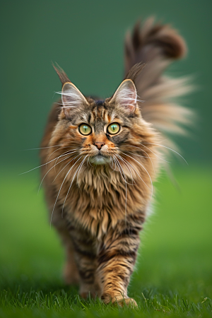 缅因猫可爱家居生活摄影图