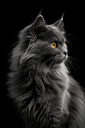 缅因猫可爱家居生活摄影图