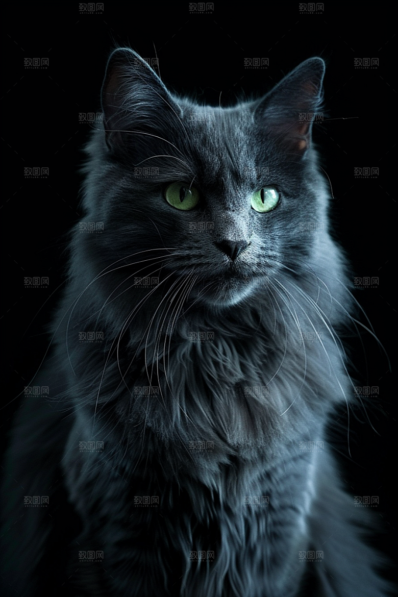 缅因猫宠物猫毛茸茸摄影图