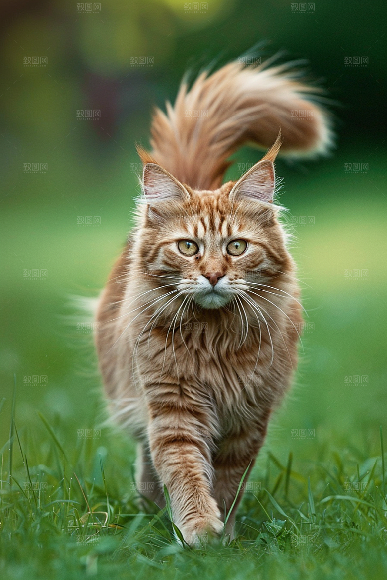 缅因猫品种猫宠物猫摄影图