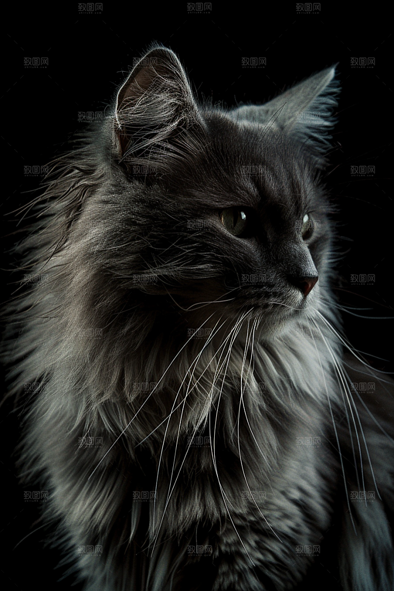 缅因猫可爱小动物摄影图