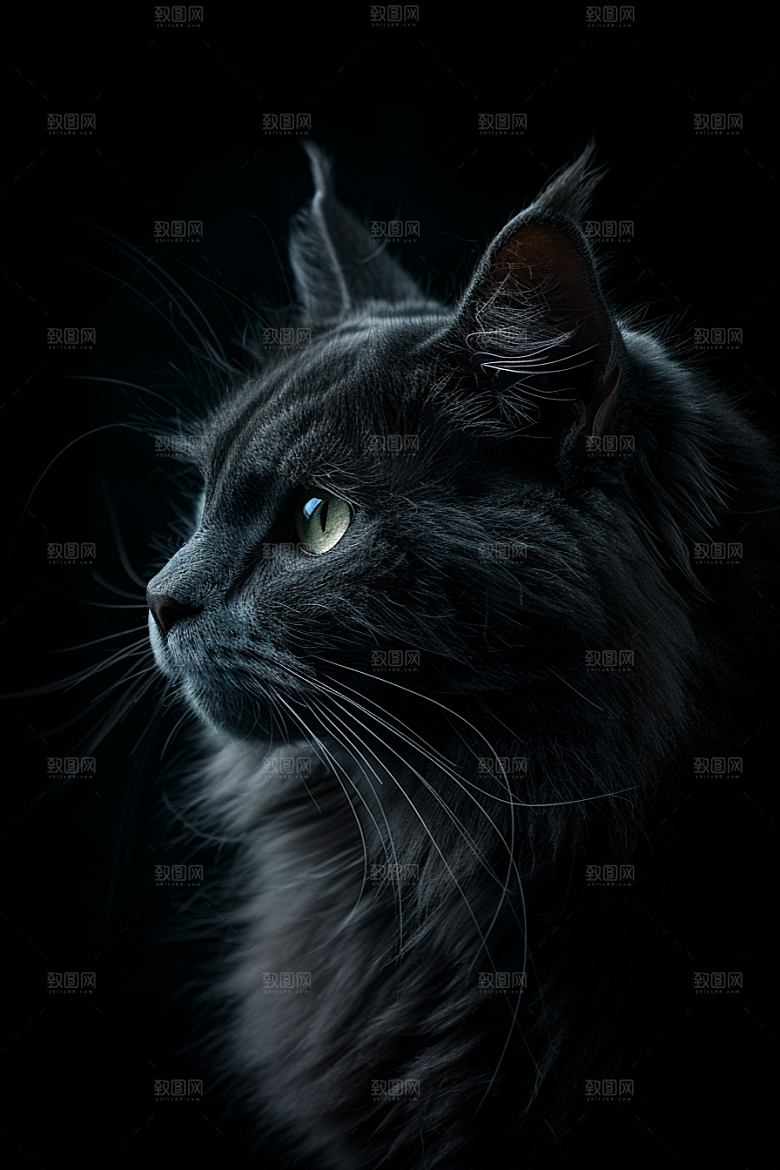 缅因猫宠物猫长毛猫摄影图