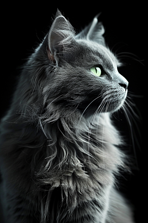 缅因猫品种猫养宠摄影图