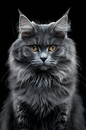 缅因猫品种猫养宠摄影图