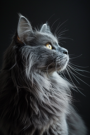 缅因猫品种猫宠物猫摄影图