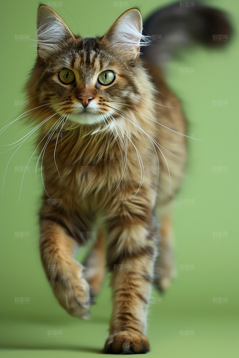 缅因猫小动物毛茸茸摄影图