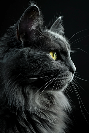 缅因猫小动物长毛猫摄影图