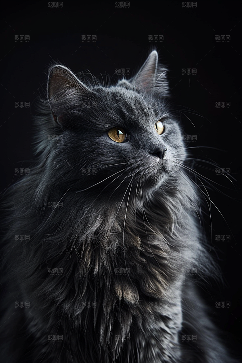 缅因猫品种猫长毛猫摄影图
