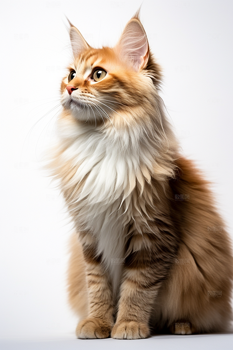 缅因猫家居生活品种猫摄影图