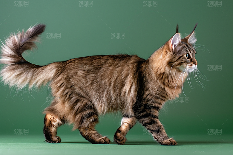 缅因猫宠物猫陪伴摄影图