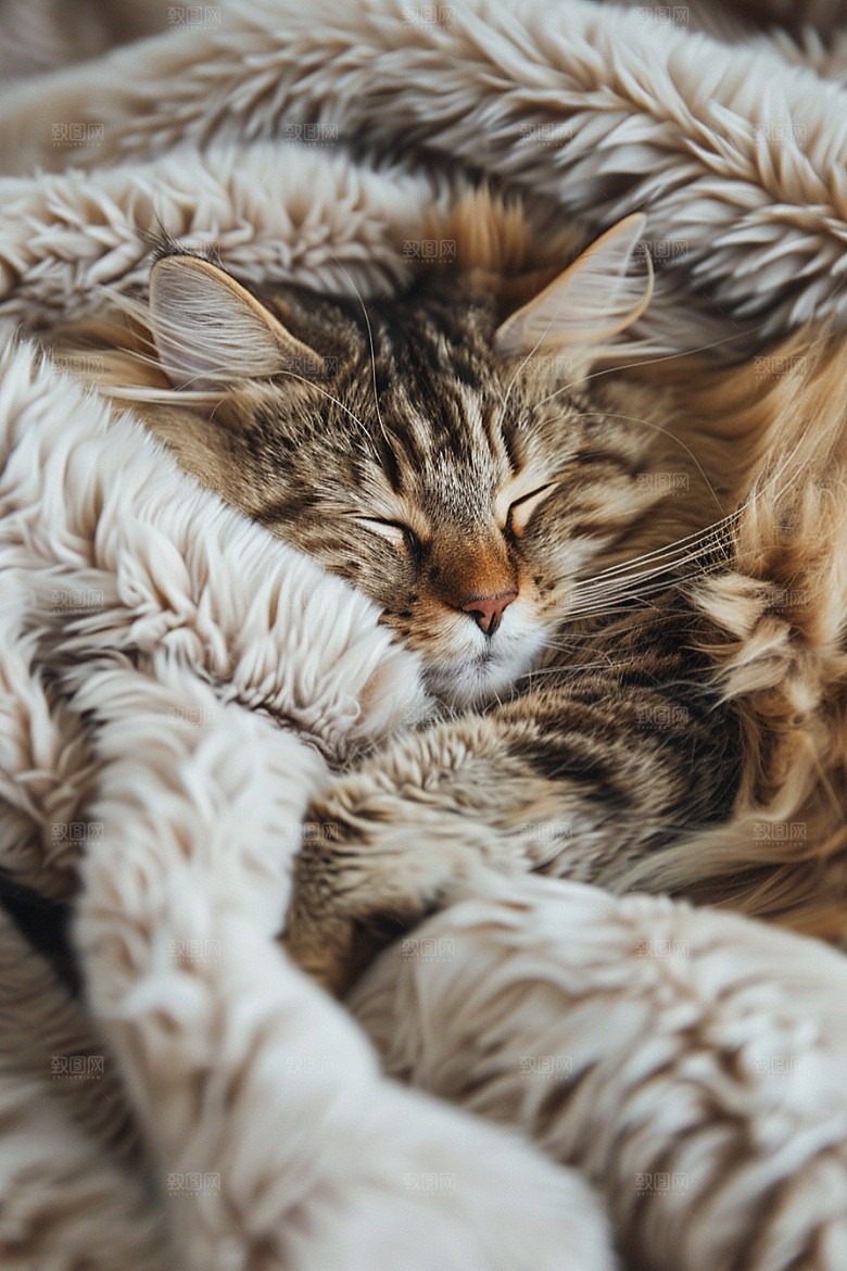 缅因猫长毛猫陪伴摄影图