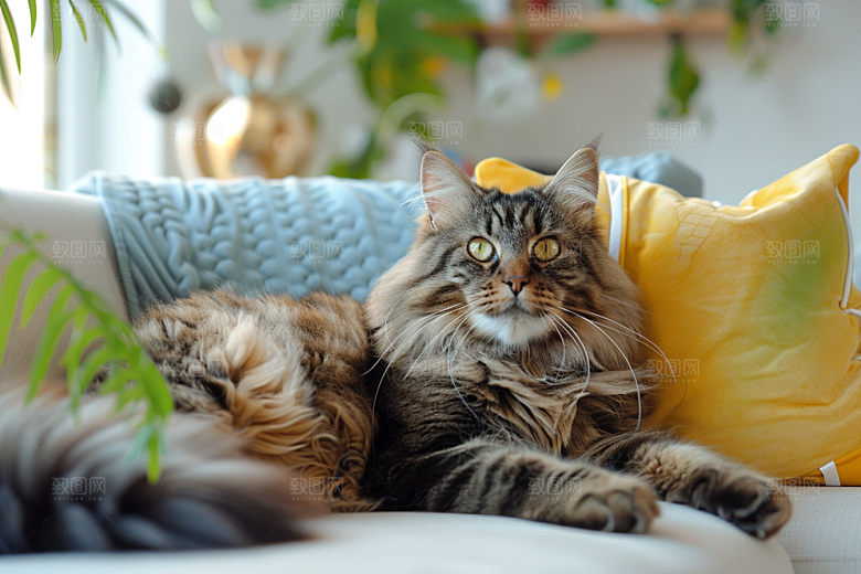 缅因猫品种猫高清摄影图