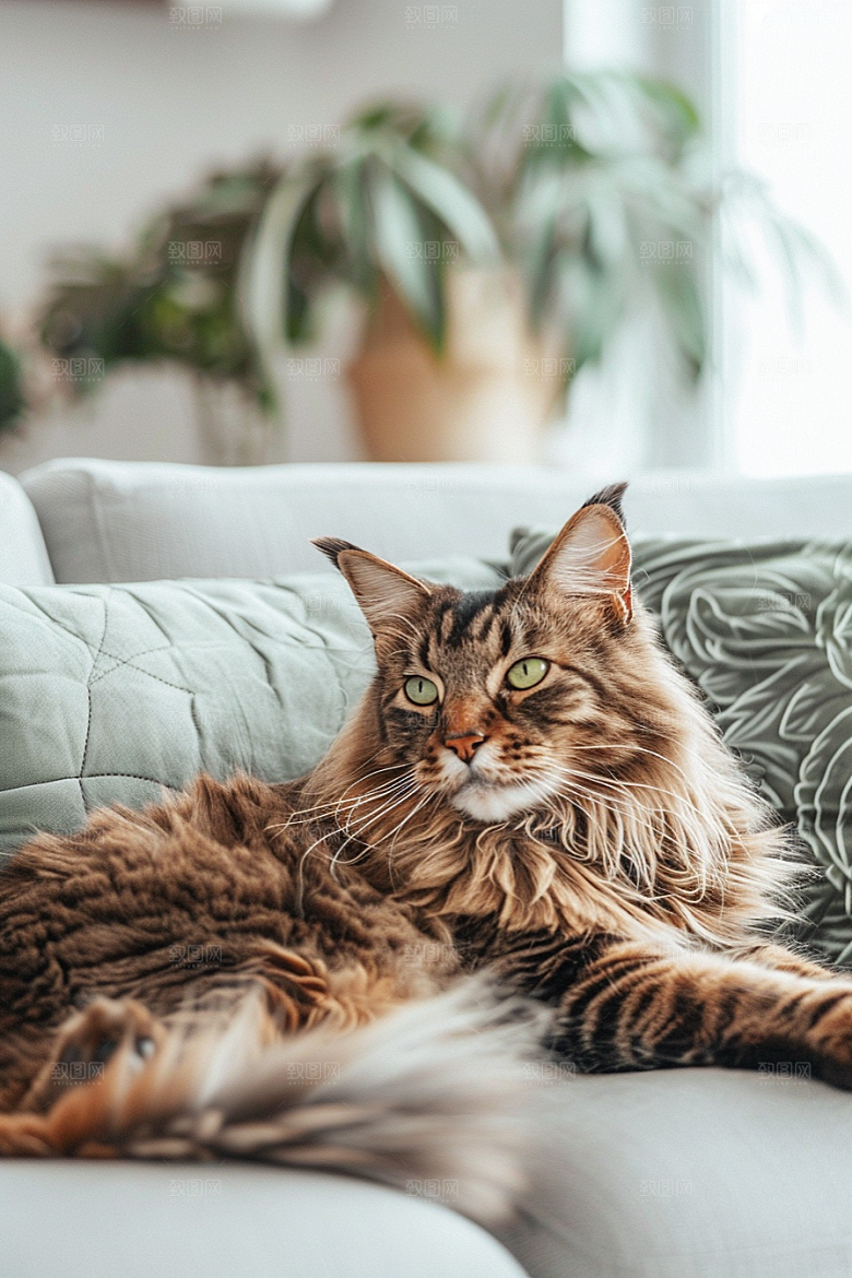 缅因猫高清小动物摄影图