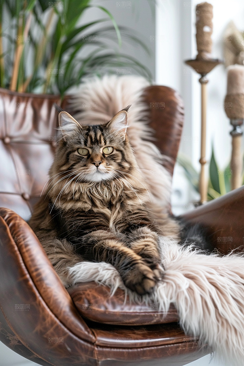 缅因猫小动物高清摄影图