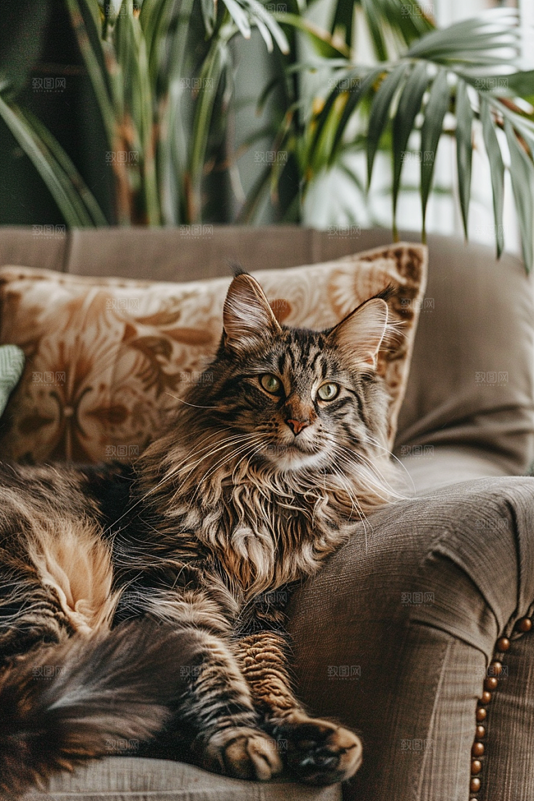缅因猫高清可爱摄影图