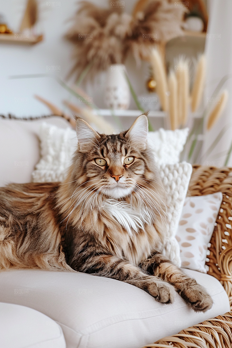 缅因猫小动物高清摄影图