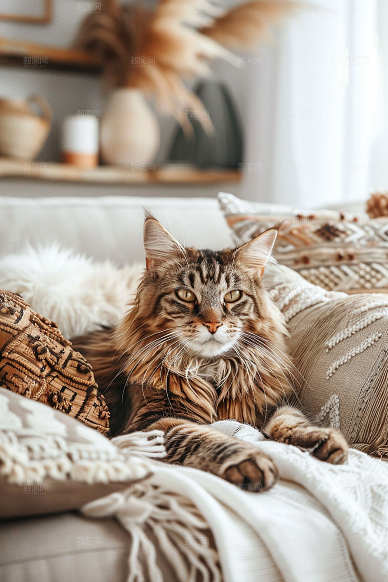 缅因猫高清小动物摄影图