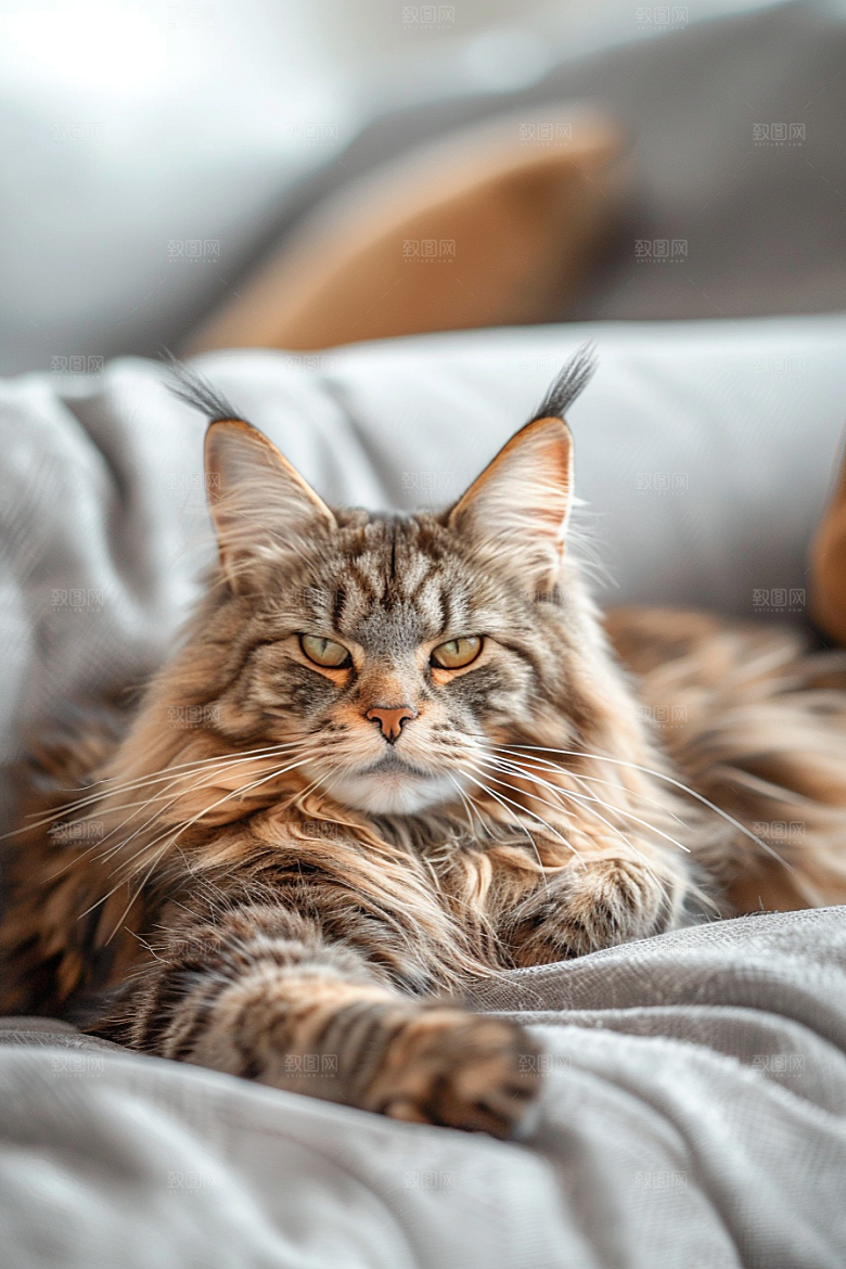 缅因猫长毛猫小动物摄影图
