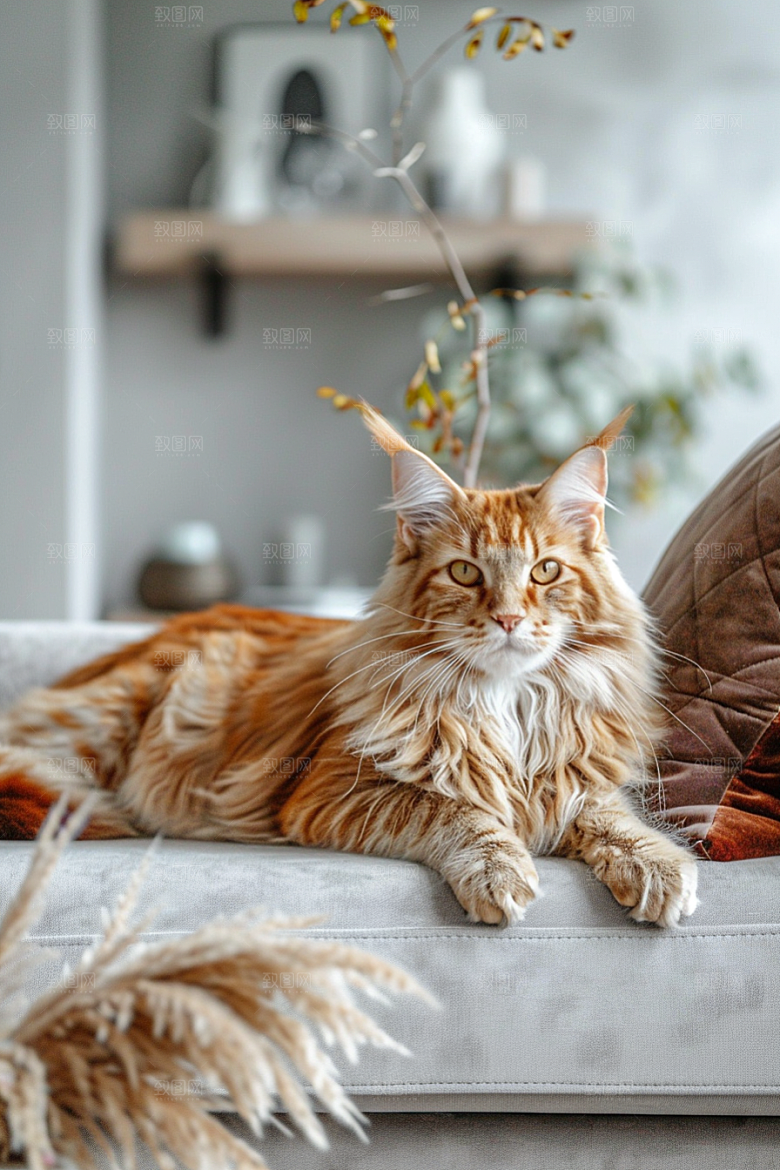 缅因猫高清可爱摄影图