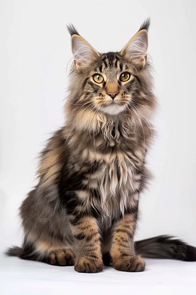缅因猫养宠高清摄影图