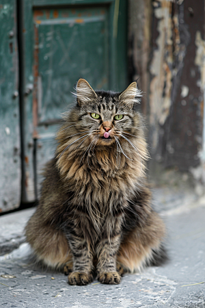 缅因猫陪伴高清摄影图