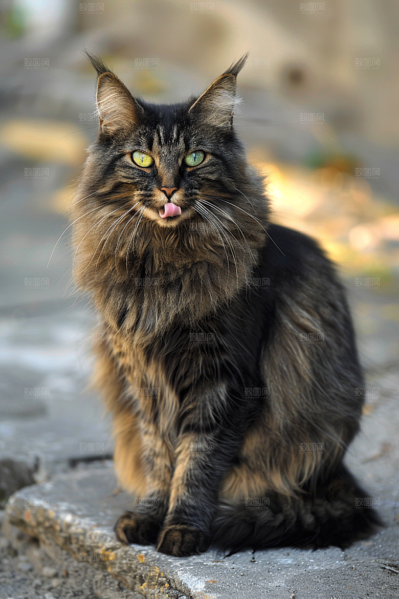 缅因猫小动物可爱摄影图