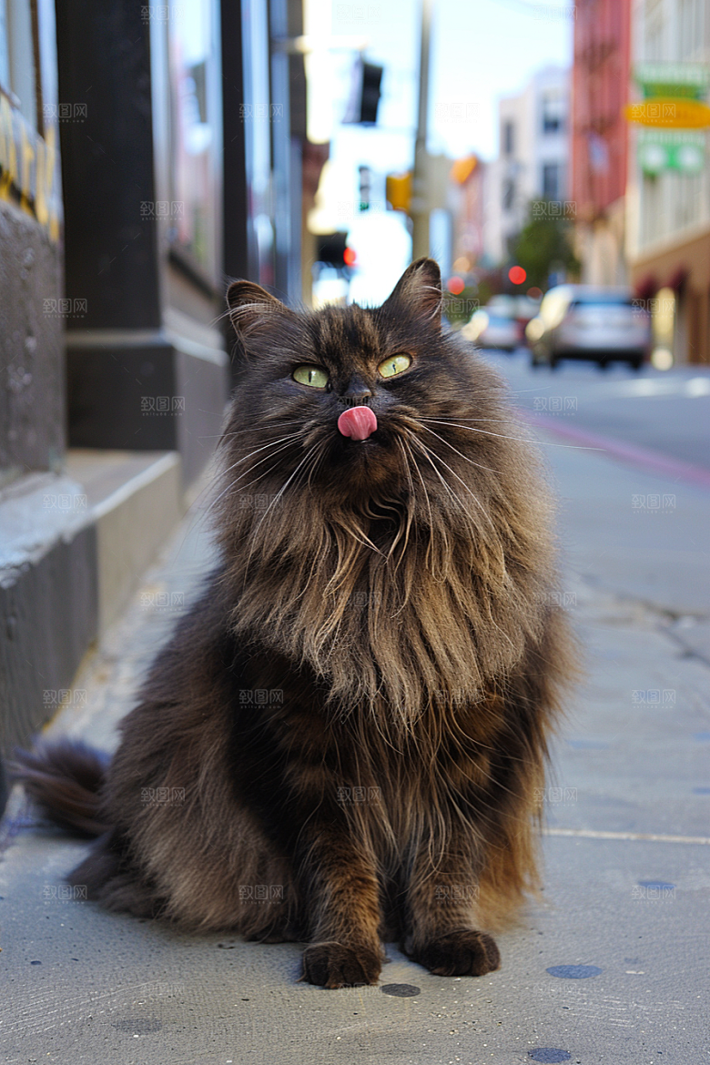 缅因猫毛茸茸高清摄影图