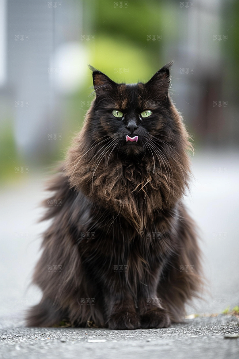 缅因猫品种猫家居生活摄影图