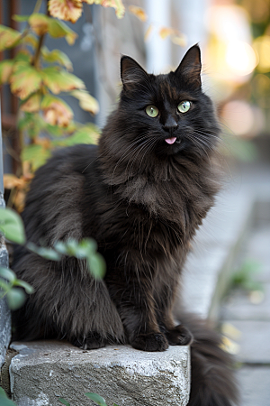 缅因猫毛茸茸小动物摄影图