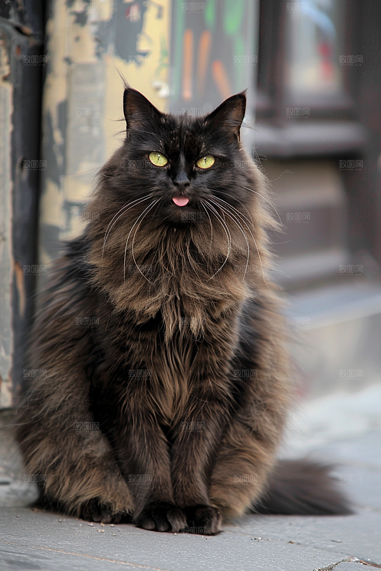 缅因猫长毛猫可爱摄影图