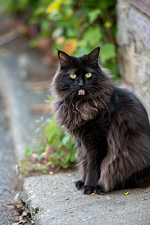 缅因猫家居生活可爱摄影图