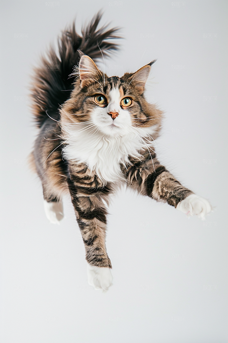 缅因猫品种猫宠物猫摄影图
