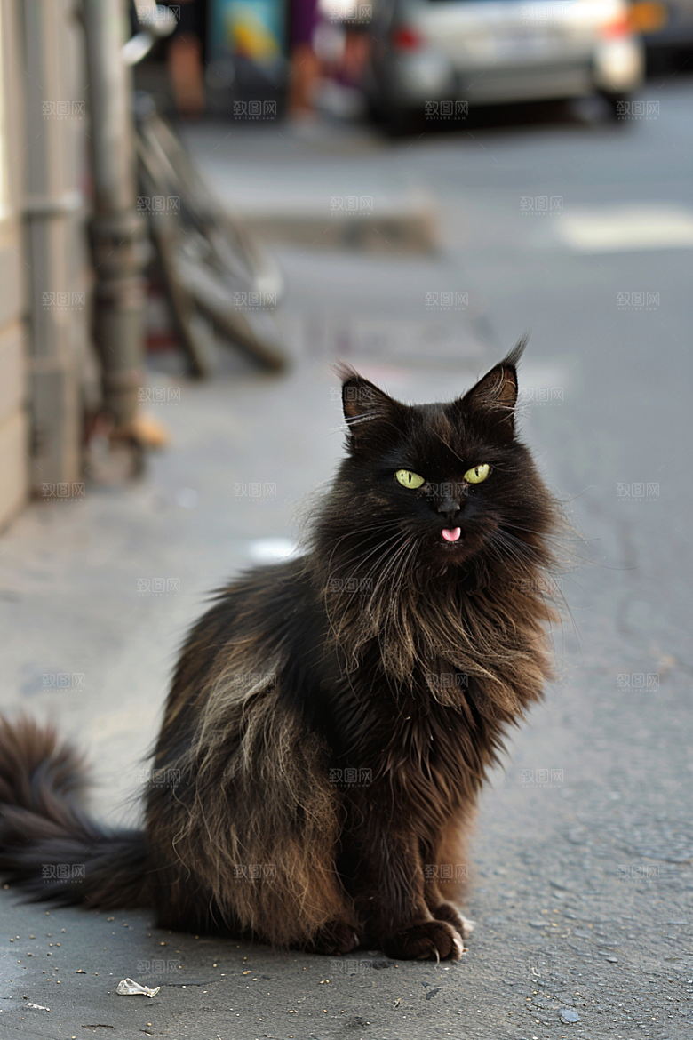 缅因猫小动物可爱摄影图