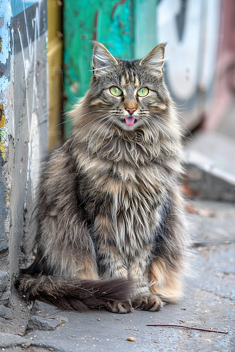 缅因猫陪伴养宠摄影图