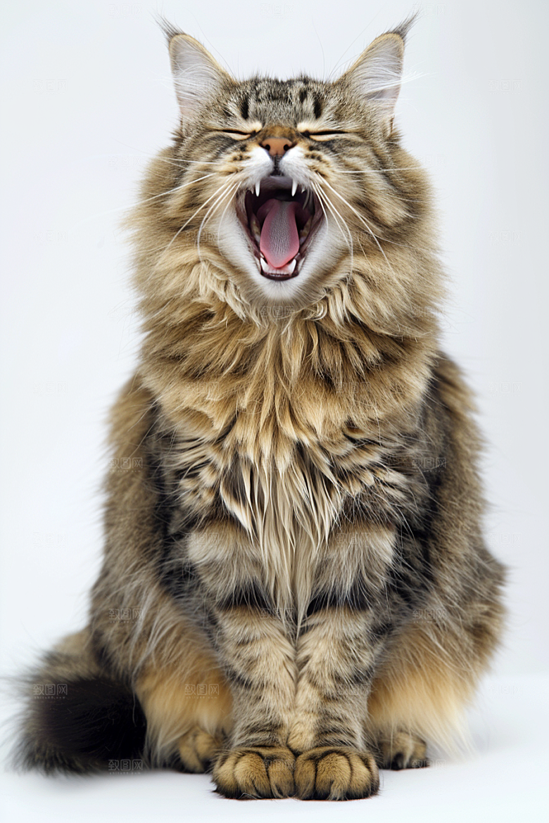缅因猫可爱宠物猫摄影图