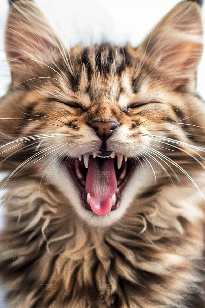 缅因猫高清陪伴摄影图