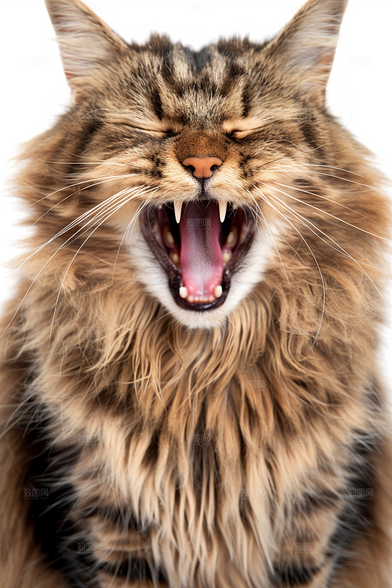 缅因猫长毛猫毛茸茸摄影图